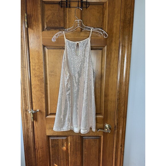 Torrid Champagne Glitter Sequin High Neck  Halter Stretch Tank Top Plus 3 3XL - Picture 3 of 7